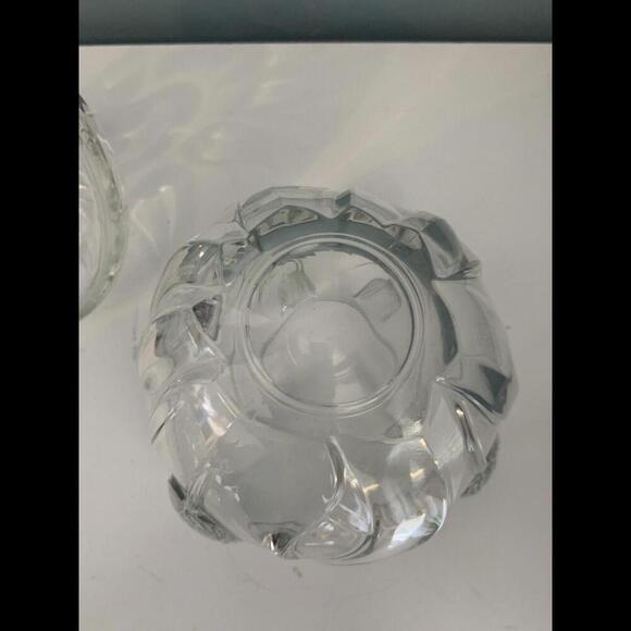 Embossed Tulip Candy Biscuit Dish w/ Lid 8” Tall Leaves Glass Flowers Floral - Picture 10 of 15